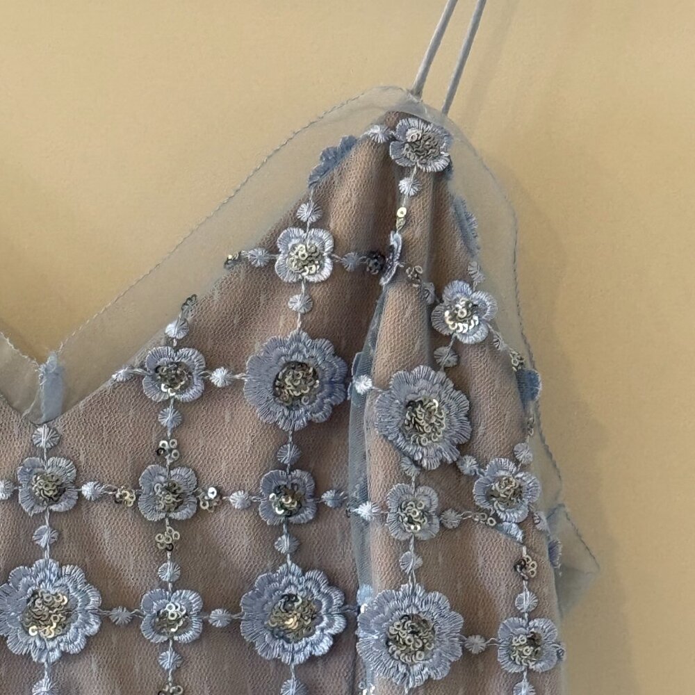 AIDAN MATTOX Embellished Lace Dress - 100% Exclusive In Ice Perry (10) - Picture 7 of 10